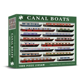 Coach House Iconic Canal Boats “Through The Ages” Retro 1000 Piece Classic Jigsaw Puzzle, Gifts For Men, Challenging Puzzles for Adults