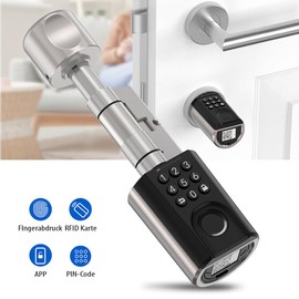VisorTech Door Lock Cylinder: Electronic Door Lock Cylinder, App, RFID, Finger Scan PIN IP54(RFID Door Lock, Door Lock with App)