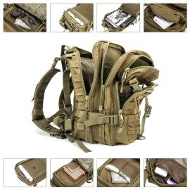 Tactical Backpack 35L Molle System Waterproof Gym Bag Hiking Trekking Camping Sport Rucksack for MenModel Number: 21005LZ OD Green