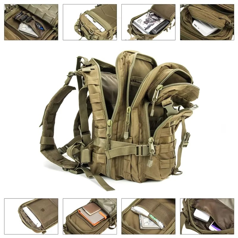 Tactical Backpack 35L Molle System Waterproof Gym Bag Hiking Trekking