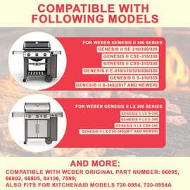 66095 Genesis II Grill Grates for Weber Genesis II/ II LX300 Series E-325 E-310 E-330 E-315 S-345 Grill Parts, for Weber Genesis 2 S-310 II S-335 II E-335 II SE-335 II SE-310 66802 66805 Grill Grates