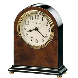 Howard Miller Soda Springs Tabletop Clock II, Cream Analog Display Golden Bazel Alarm Clocks Wooden Finish | Quartz Movement & Wooden Base Perfect for Home Decor Living Room & Office.