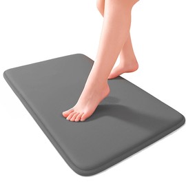 Bluelander Tapete de Baño Antiderrapante Memory Foam, Espuma Viscoelástica Gruesa, Alfombrilla de Baño Antideslizante de Terciopelo, Super Absorbente 