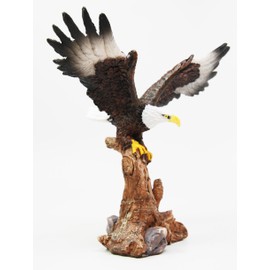 Ebros 7" Tall Bald Eagle Descending On Tree Branch Decorative Figurine As Patriotic Home And Office Decor Perching Eagles Wings Of Glory American Emblem Freedom Statues And Figurines