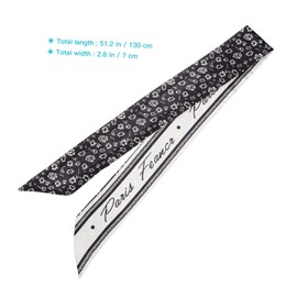 Mikinona Stylish Silk Hair Scarf Hair Band for Women Vintage Ponytail Holder with Floral Print Chic Neck Scarf Accessory for Everyday Wear and Special Occasions