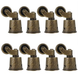 Boxonly 8PCS Swivel Caster Wheels Polished Antique Cup Type Casters Solid Brass High Load Capacity Universal Furniture Castors For Furniture Suits Beds Armchairs Bronze