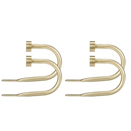 Premium Curtain Holdback, Quality Metal Decorative Curtain Holdbacks with Zinc Alloy Cap Finials,Rust-Proof, Set of 4 Window Curtain Holdbacks,Brass