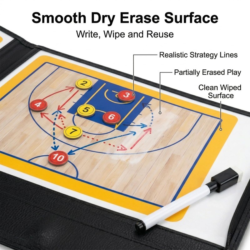 Basketball Clipboard for Coaches, Magnetic Basketball Coaching Board with Player