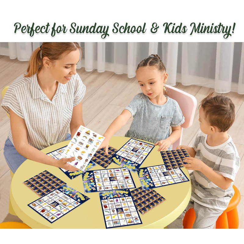 BIZIBAFF Bible Bingo Games for Kids Adults - 24 Players