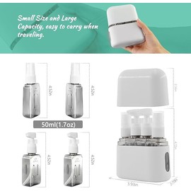 SOVYOULIVE Travel Bottles Set, 4 in 1 Travel containers for toiletries, Leak-Proof Refillable Plastic Bottles with Sticker for Shampoo Conditioner Lotion Liquids (White)