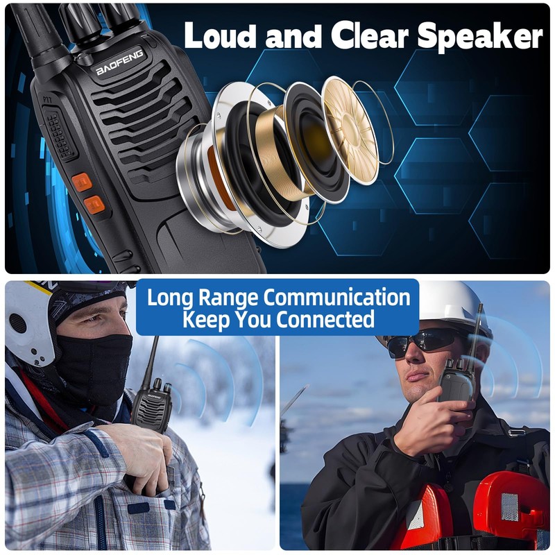 BAOFENG Walkie Talkies Long Range for Adults，radios Rechargeable walkie talkies