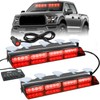 Nilight 32LED Red Emergency Dash Strobe Lights with Controller Suction