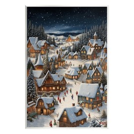 Stupell Industries Snowy Christmas Village Wall Plaque Art by RB