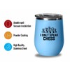 Chess Blue Wine Tumbler 12oz - I Only Speak Chess