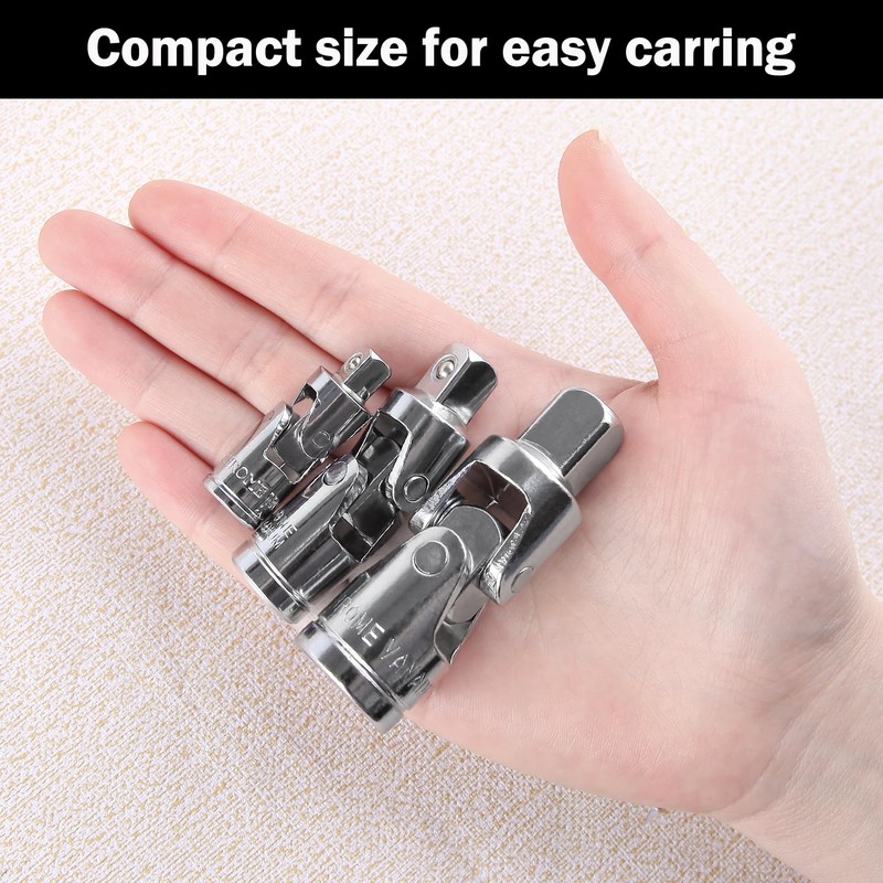 LEONTOOL 3 Pcs Universal Joint Socket Set Swivel Socket Adapter