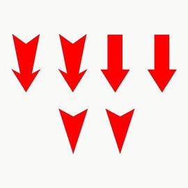 AUTODOMY Tow Hook Arrow Rally Tow Viper Stickers, Pack of 6 for Car, Red Arrow Sticker, Resistant to Rain and Sun