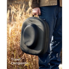 Ozueccr Cowboy Hat Travel Case – Crushproof Carrier for Cowboy, Panama & Tweed Hats with Carrying Handle, Shoulder and Luggage Strap, For Travel and At-Home Storage (Large)
