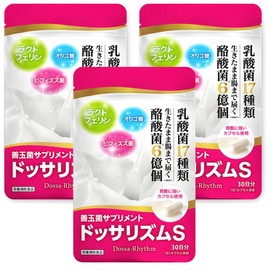 ドッサリズムS 酪酸菌 6億個 乳酸菌 17種類 善玉菌 サプリメント ラクトフェリン ビフィズス菌 フラクトオリゴ糖 サプリ 1日１カプセル目安 (30Cap×3袋)
