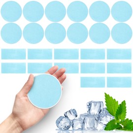 24 Sheets Round Rectangle Cooling Patches for Instant Remission from Heat Workouts Hot Flashes Hydrogel Patches Cooling Remission During Mild to Moderately Strenuous Activities (Fashion)