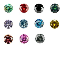 Ningxun 11 Colors Loose Moissanite Stones 5-10mm 1ct 2ct Round Brilliant VVS1 Moissanite Gemstones With GRA Certificate For Jewelry Making (Dark Pink Color, 6.5mm 1ct)