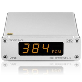 Topping D10S DAC Hi-Res Amplifier ESS ES3838Q2M 32-Bit, USB XMOS U208 (Silver)