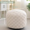 HIGOGOGO Round Stuffed Pouf Ottoman, Plaid Poufs with Foam Chunk