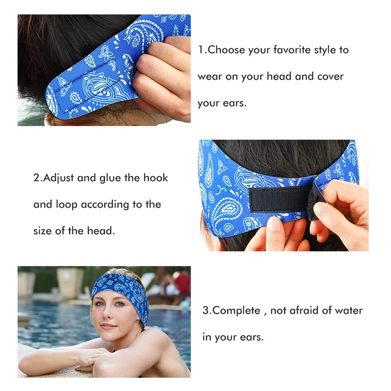 4Pcs Adults Swimming Headband Neoprene Swimming Ear Band Ear Protection