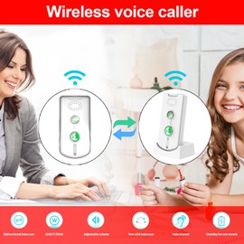 Decdeal Intercom Doorbell System Full Duplex Communication 500m/1640ft Long Range Rechargeable Home Security Doorbell System Smart Intercom Doorbells (White)