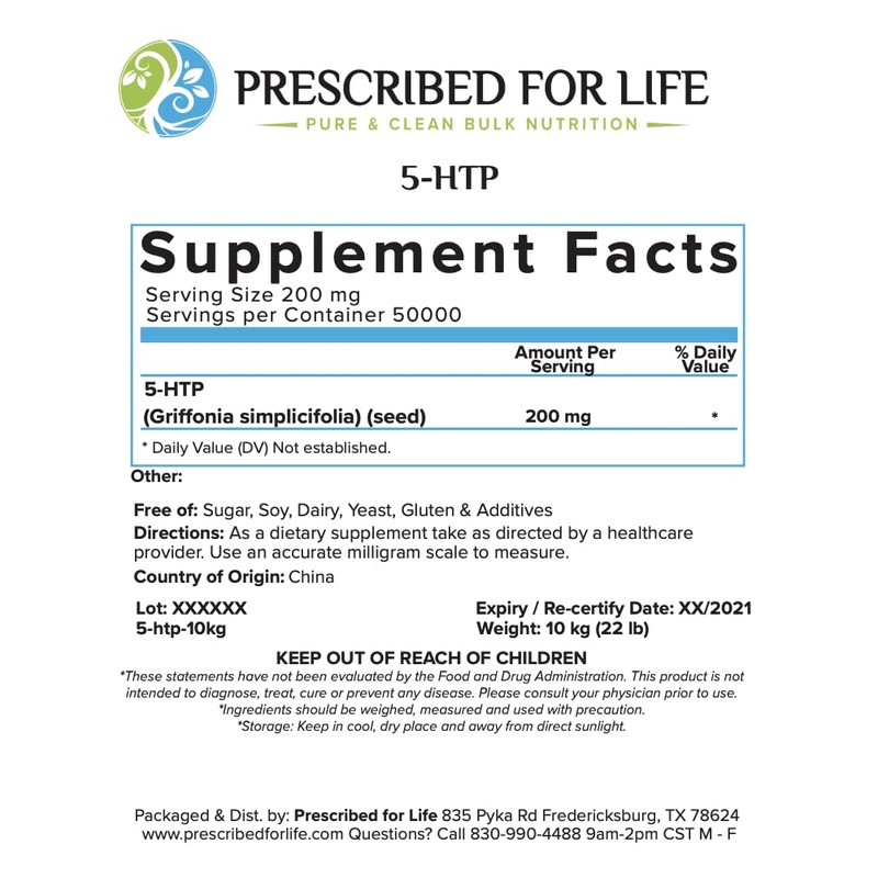 Prescribed For Life Prescribed For Life 5 HTP Powder, Pure