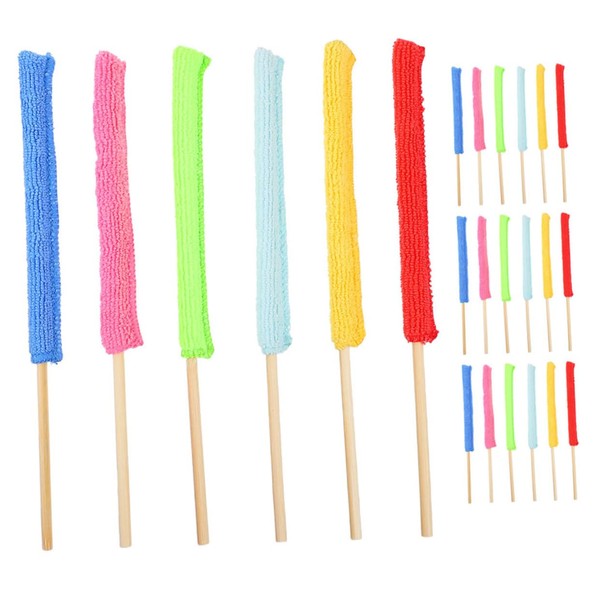 PACKOVE 24pcs Microfiber Crevice Cleaning Sticks Multi-Function Detail Duster for