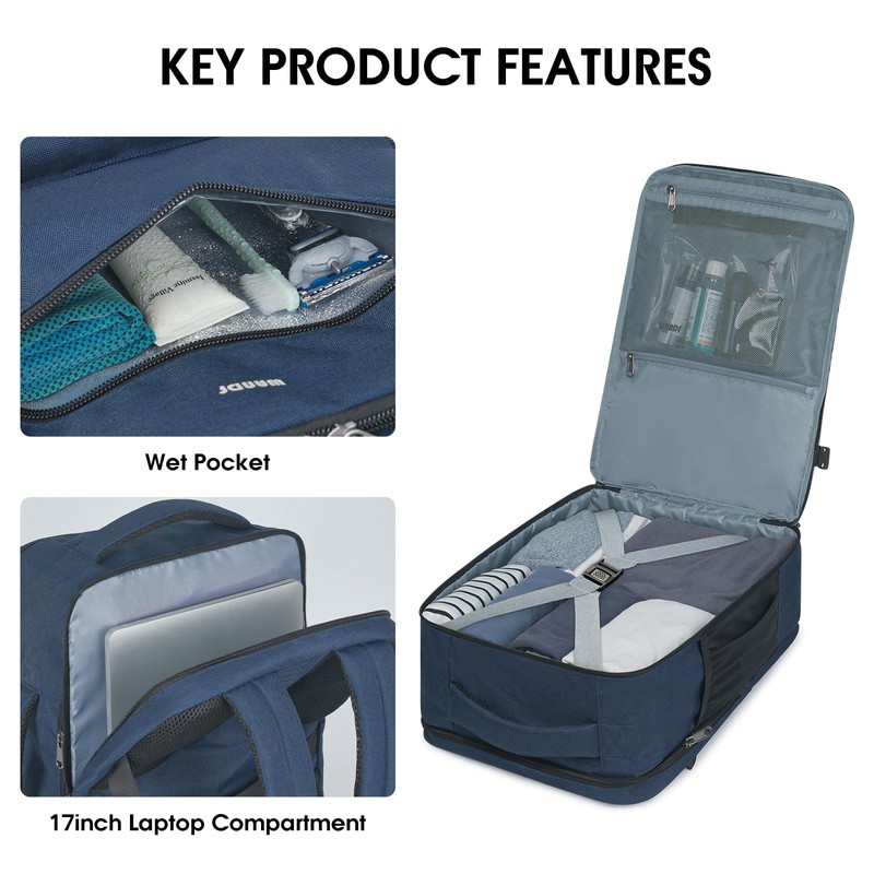 WANDF Travel Backpack For Spirit Airlines Personal Item Bag 18x14x8