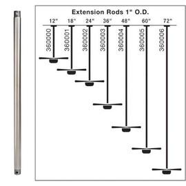 Kichler 360005SBK Accessory Fan Down Rod 60-Inch, Satin Black