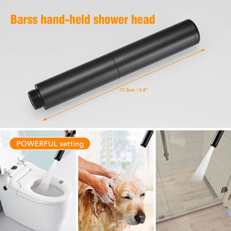 BESy Black Brass 2 In 1 Function Handheld Shower Head