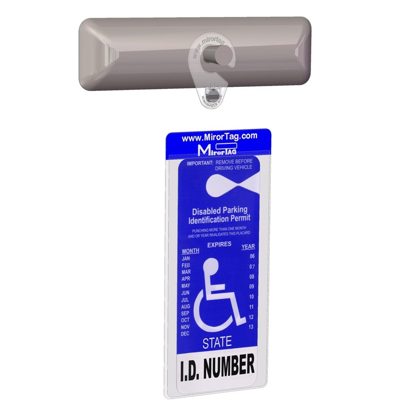 Mirortag Silver by JL Safety- Handicap Parking Placard Holder, Magnetically