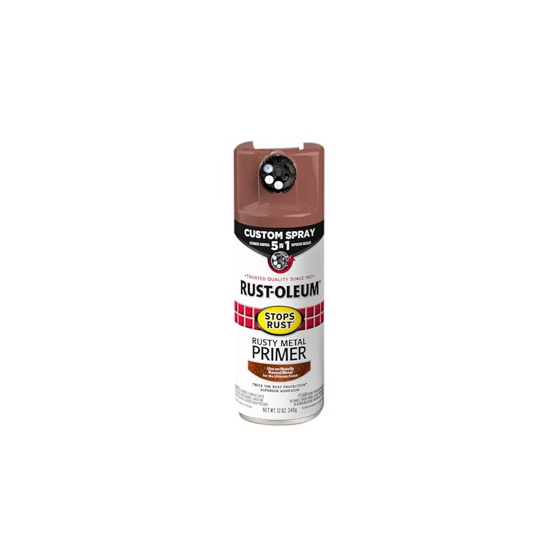 Rust-Oleum 384755 Custom Spray 5-in-1 Flat Rusty Metal Primer Aerosol