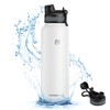 ROCKBROS Insulated Water Bottle with Straw, Stainless Steel Sports Water