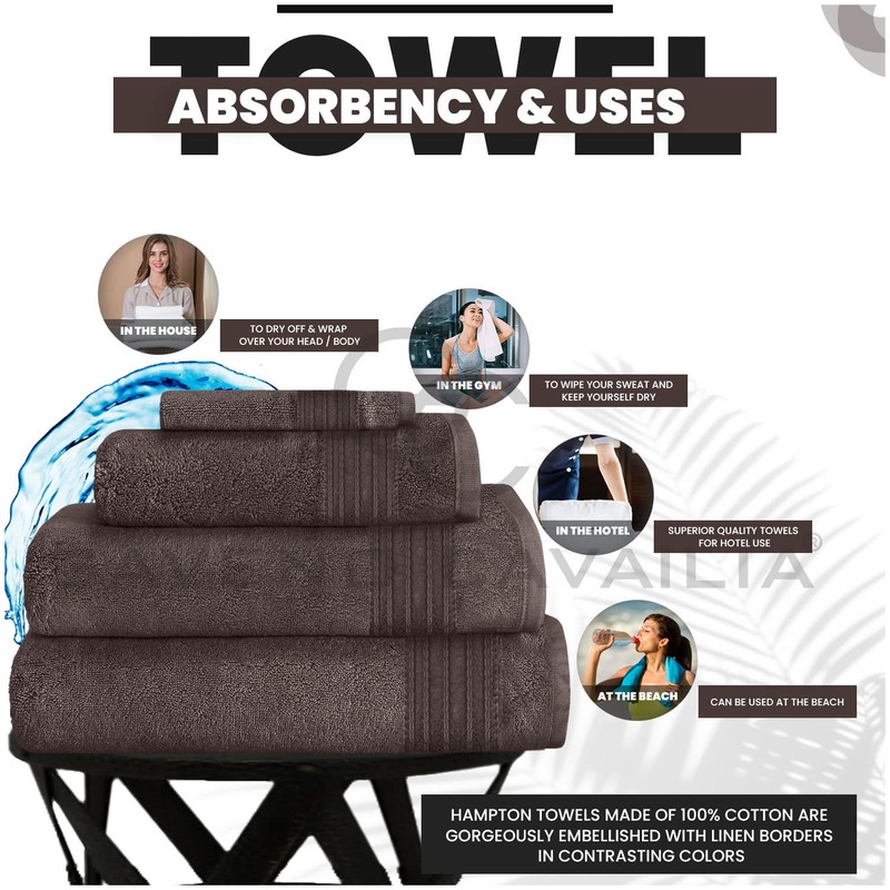 Gaveno Cavailia 100% Natural Cotton Thick Absorbent 450 GSM Hampton