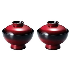 J-kitchens Set of 2 (Pair, Bowl) with 4-Inch Section, Sensei Bowl, Vermilion Bokashi