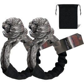 Treeligo Soft Synthetic Shackle Recovery Kit 22" 45000LBS Breaking Strength 3/4" 2 Pack