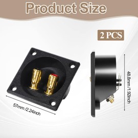 2 PCS Speaker Box Terminal Cup, Subwoofer Box Terminal Withstand Higher Sound Pressure Speaker-Terminals, Push Spring Type 2 Binding Post Cable Connector Acoustic Components for DIY Home Car Stereo