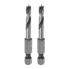 sourcing map 2pcs Brad Point Drill Bits 3/16" Dia 1/4"