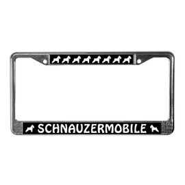 CafePress Miniature Schnauzer License Plate Frame Chrome License Plate Frame, License Tag Holder
