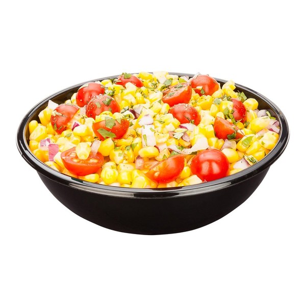 Large Plastic Salad Bowl, Cold Salad Bowl - Durable PET Plastic - Black - Use In-House or for To-Go - 21 oz - 200ct Box - Restaurantware