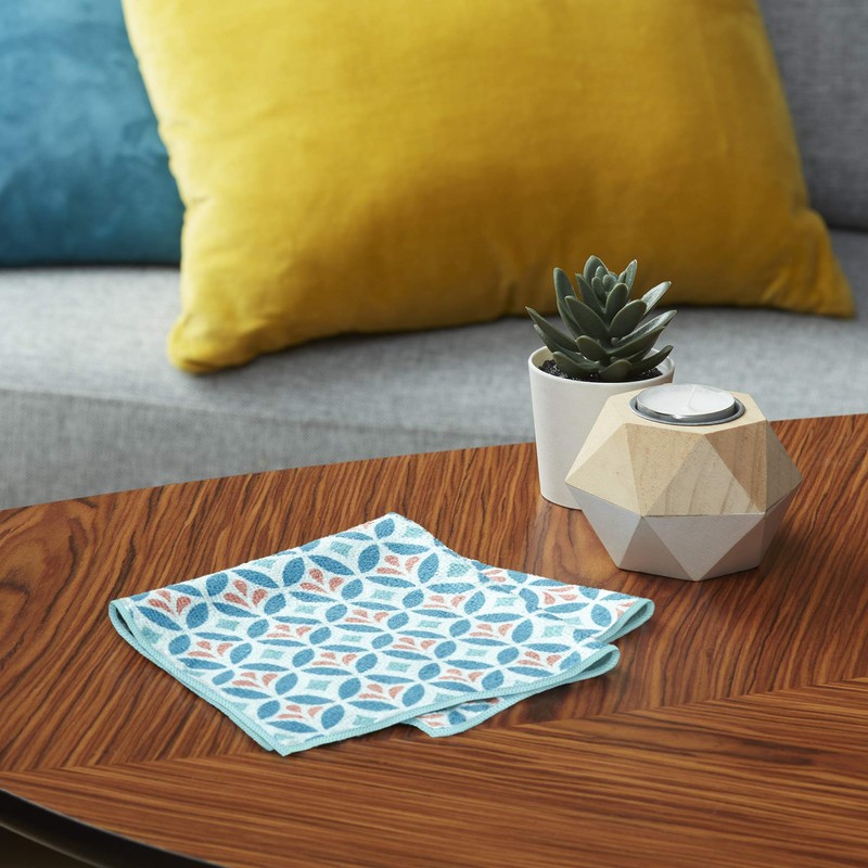 Spontex Microfibre Mosaic Microfibre Cloths, Ideal for Wet and Dry