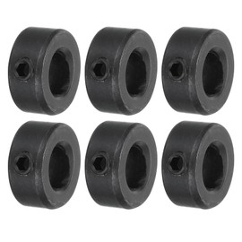 MECCANIXITY Shaft Collar 0.3 Inch Bore Carbon Steel Set Screw Style Clamping Collars Black 6 Pcs