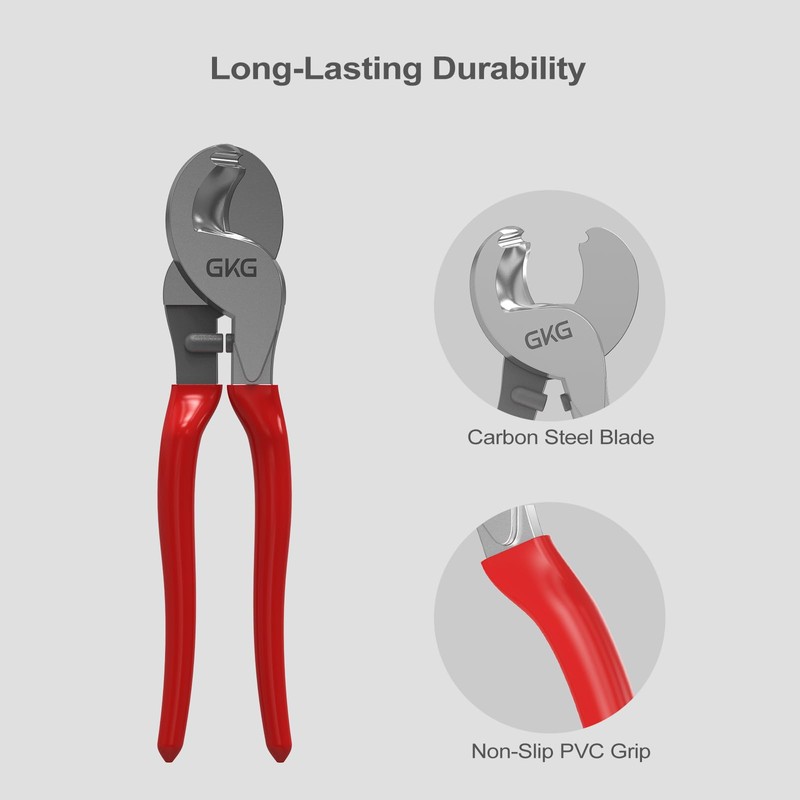 GKG 10 Inch Heavy Duty Wire Cutters,High Leverage Cable cutters