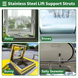 Motoforti 10inch Stainless Steel Lift Support Struts Marine Gas Spring 40lb/180N/18kg for Boat Hatch Window Door Lid 2 Pcs