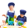 MHJY Kids Apron and Chef Hat for Boys Dinosaur Adjustable
