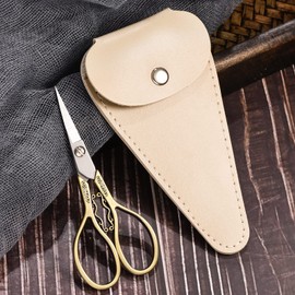 HITOPTY Small Precision Detail Scissors, 4.3in Sharp Pointed Tip Vintage Embroidery Shears W/Sheath for Craft, Sewing, Cross Stitch, Artwork, Thread Cutting