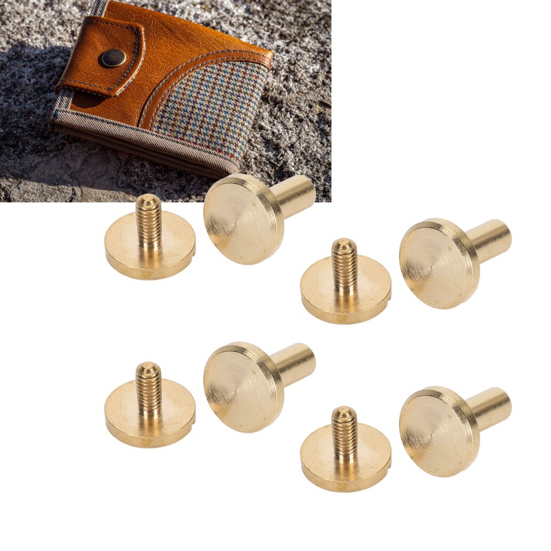 50 Set Binding Rivet Round Flat Head Brass Slot Screw